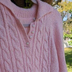 Pink Cable Knit Sweater
